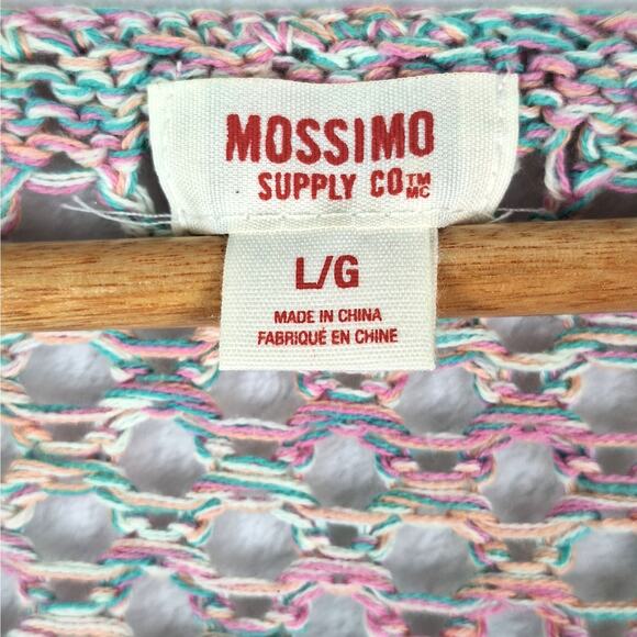 Womens Sweater Large Crochet Open Knit Sheer Boho Cottagecore Pastel Soft Girl - Picture 2 of 6